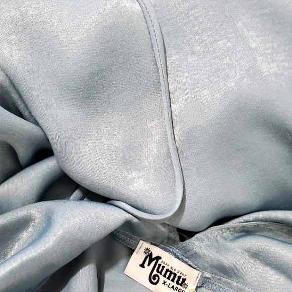 Show ME YOUR MUMU MEGHAN WRAP DRESS IN SILVER SAGE SHEEN  NEW WITH TAGS - Picture 12 of 14
